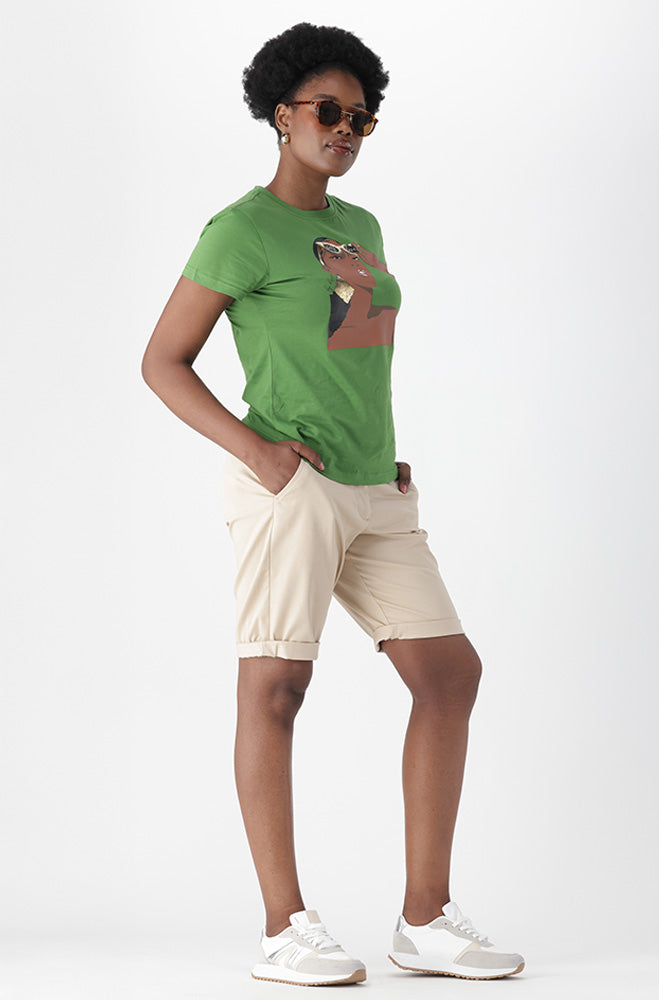 LILAH SATEEN CHINO SHORTS