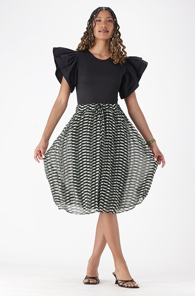 IRIS GEO PLEATED SKIRT