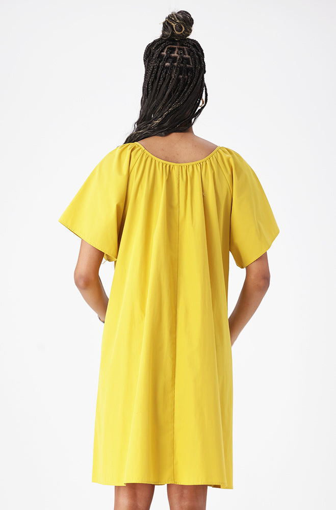 Ladies | Carla Babydoll Dress _ 162117 Ocre Dresses