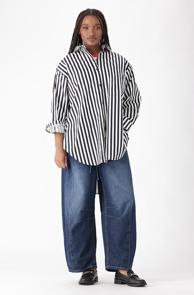 MIA STRIPE BOYFRIEND SHIRT