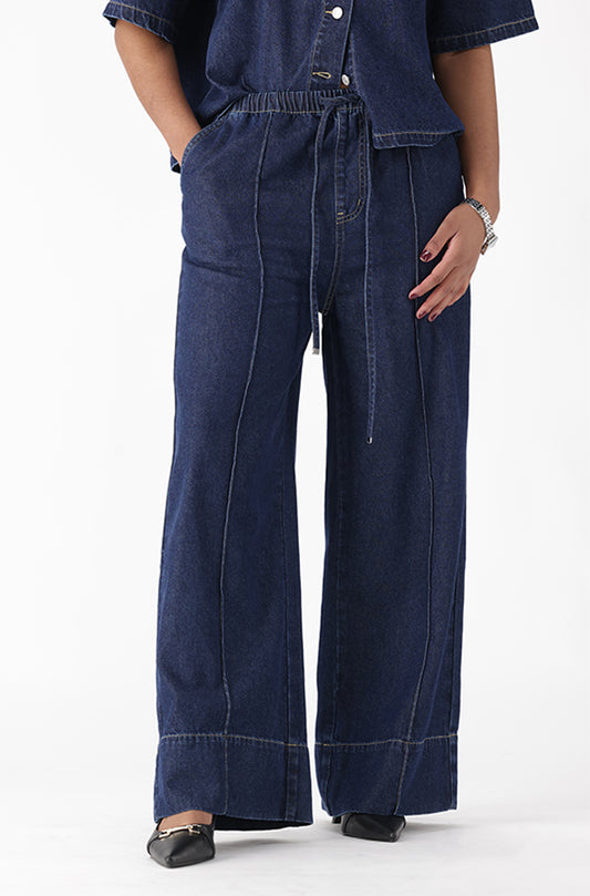 MARGAN DENIM PULL ON WIDE LEG