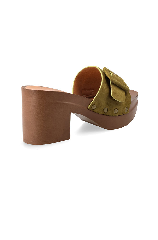 Daphene Buckle Mule _ 161725 _ Green