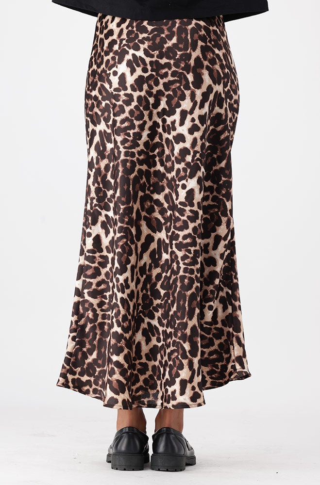 LIZ PRINTED SATIN SKIRT