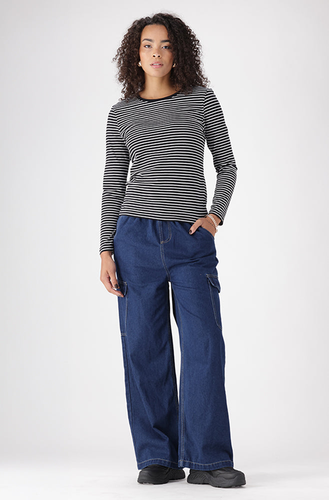 CLEO STRIPE CREW NECK TEE