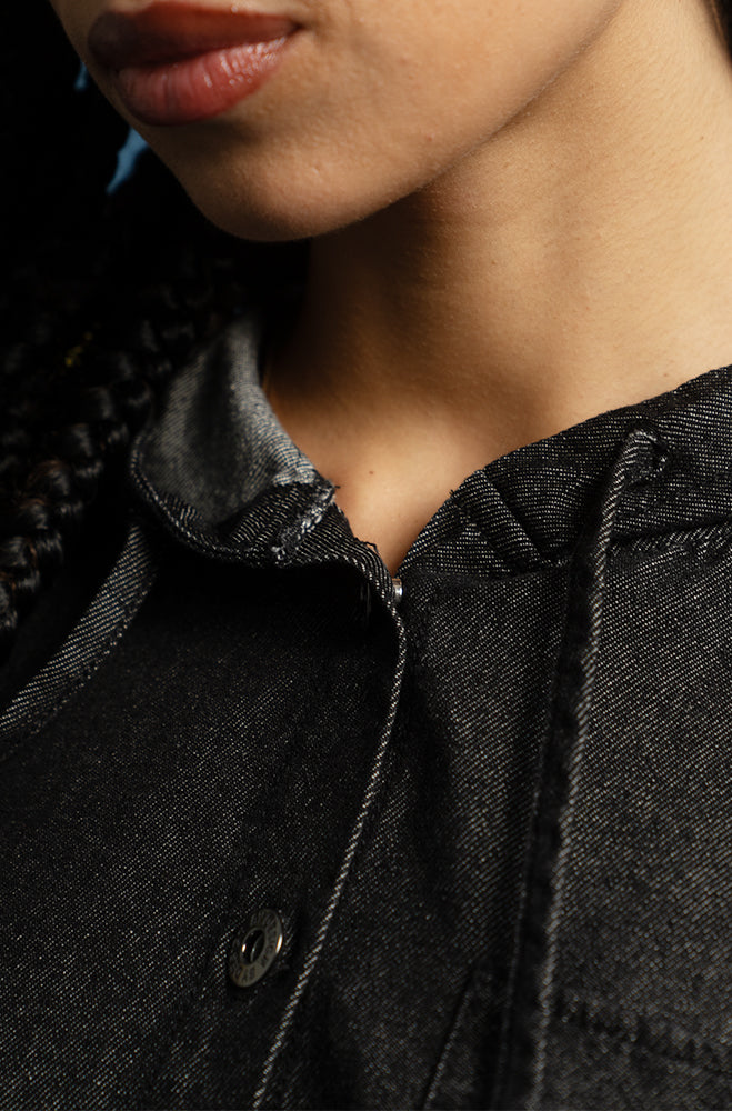 KAILANY DENIM PATCH POCKET HOODY