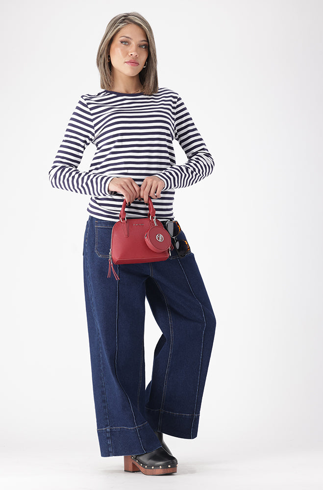 CLEO STRIPE CREW NECK TEE