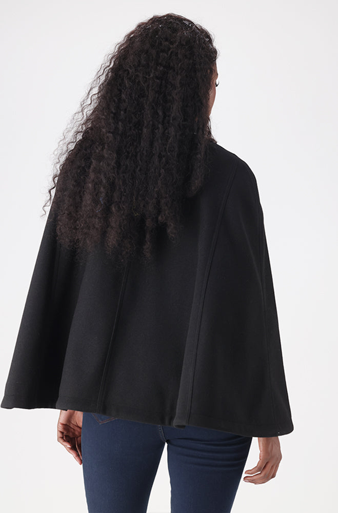 BRIAR MELTON PU CAPE JACKET