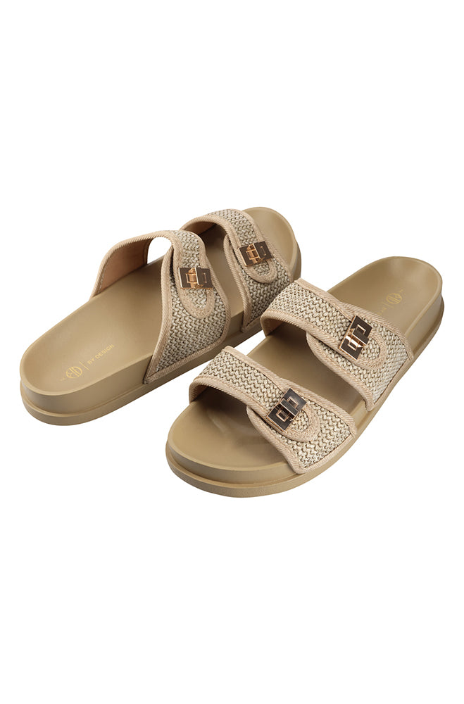 Rubain Double buckled woven molded sandal