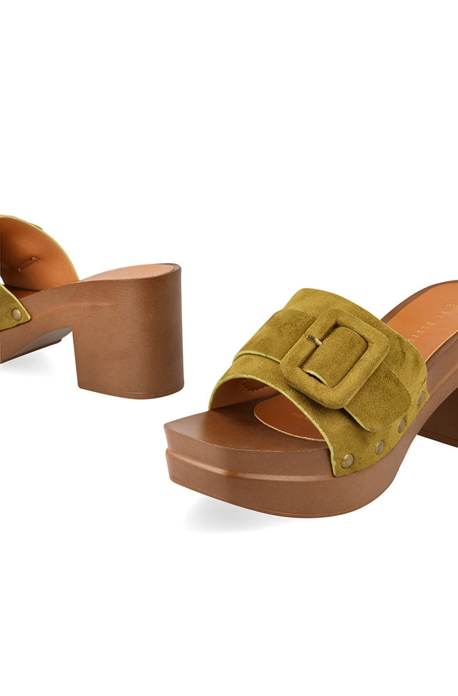 Daphene Buckle Mule _ 161725 _ Green
