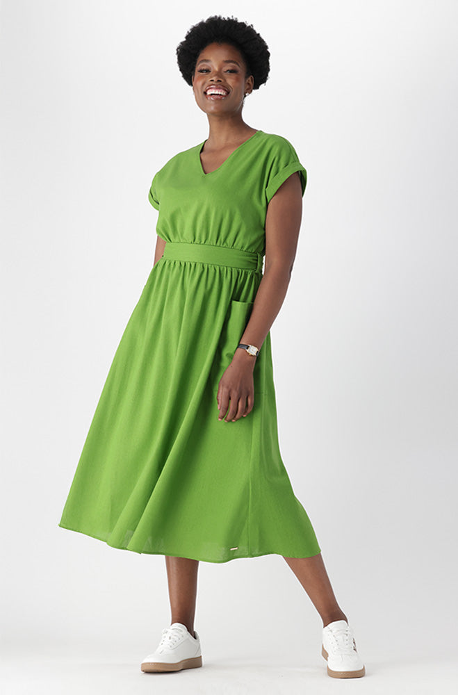 Ladies | Adeline Belted Linen Blend Dress Dresses