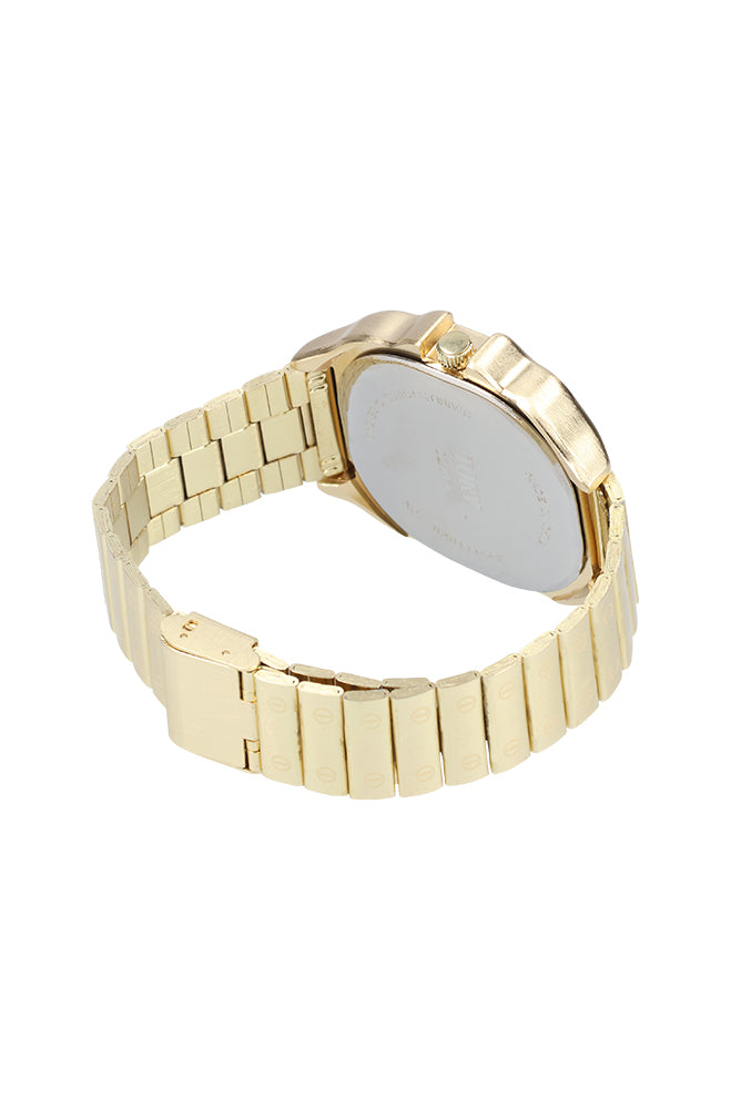TORY GOLD STEEL LINK WATCH - GOLD