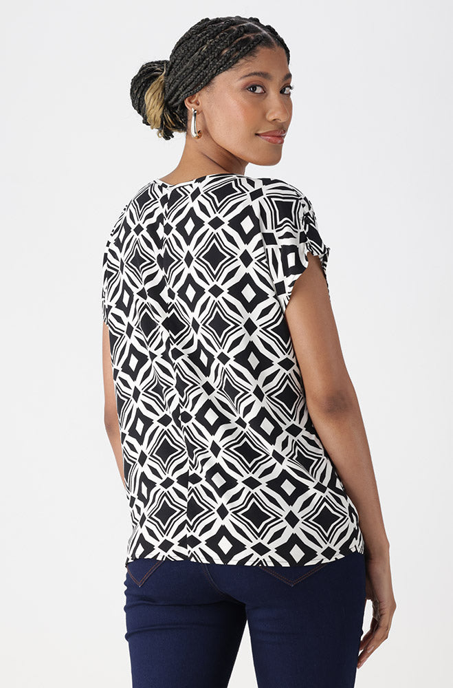 Ladies | Rose Boxy Top _ 162104 Natural Blouses
