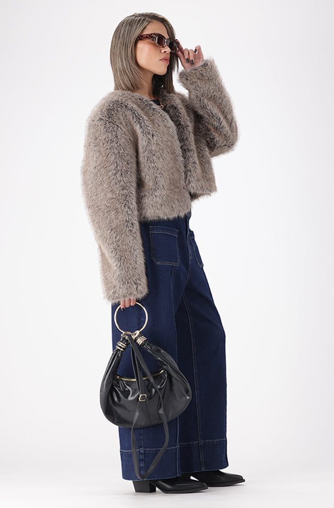 IZZY SHORT FAUX FUR JACKET