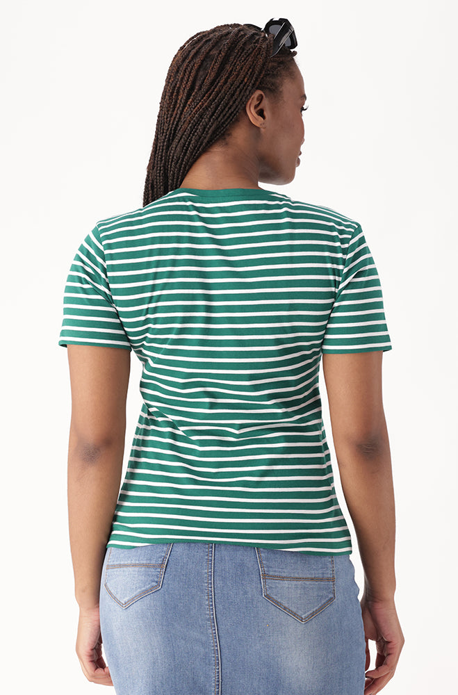 AIMEE CREW NECK STRIPE TEE