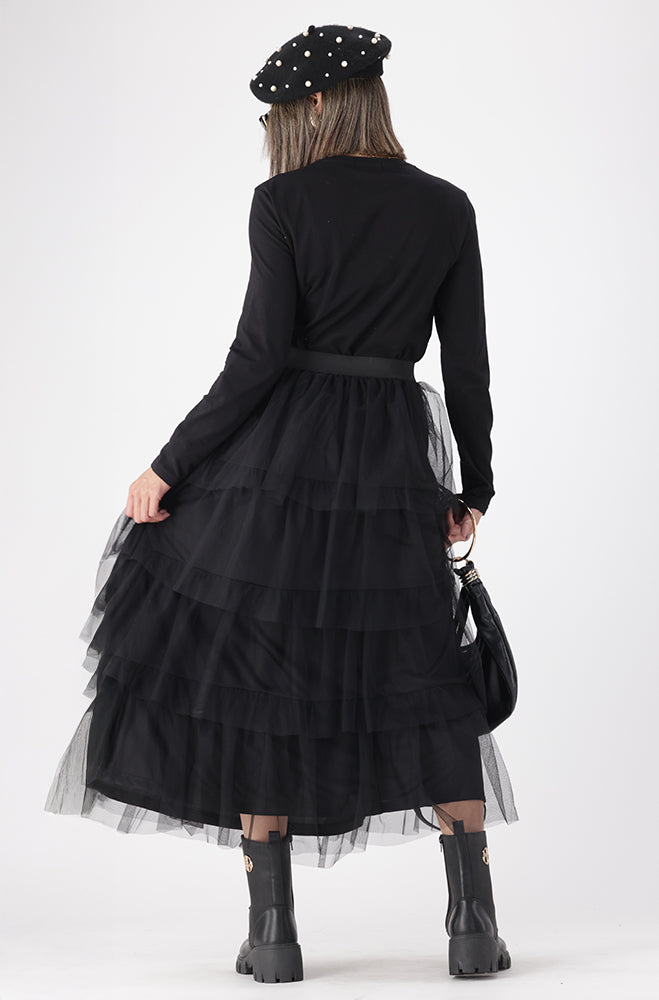 MAYA TIERED TULLE SKIRT
