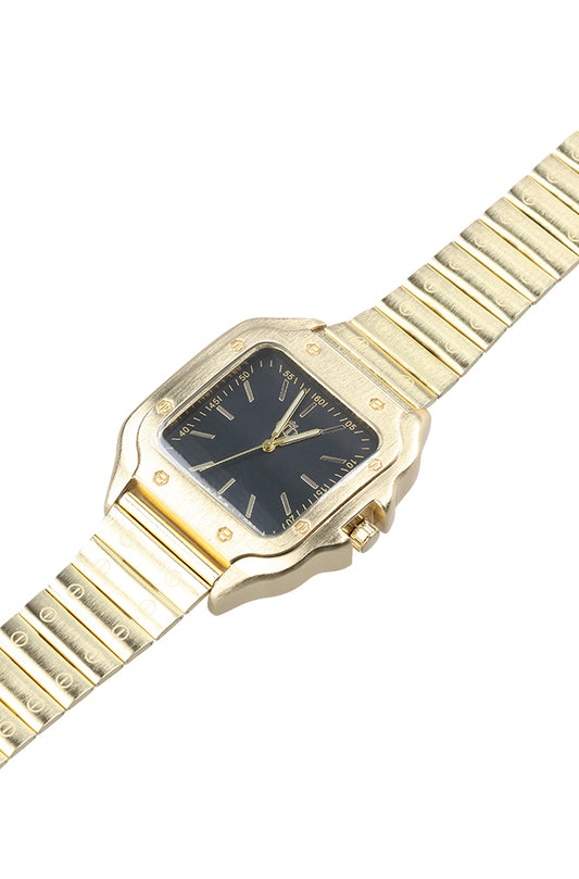 TORY GOLD STEEL LINK WATCH - GOLD