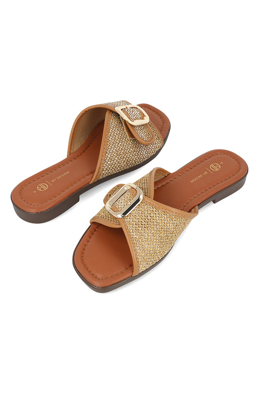 Lebo-Raffia buckled upper sandal