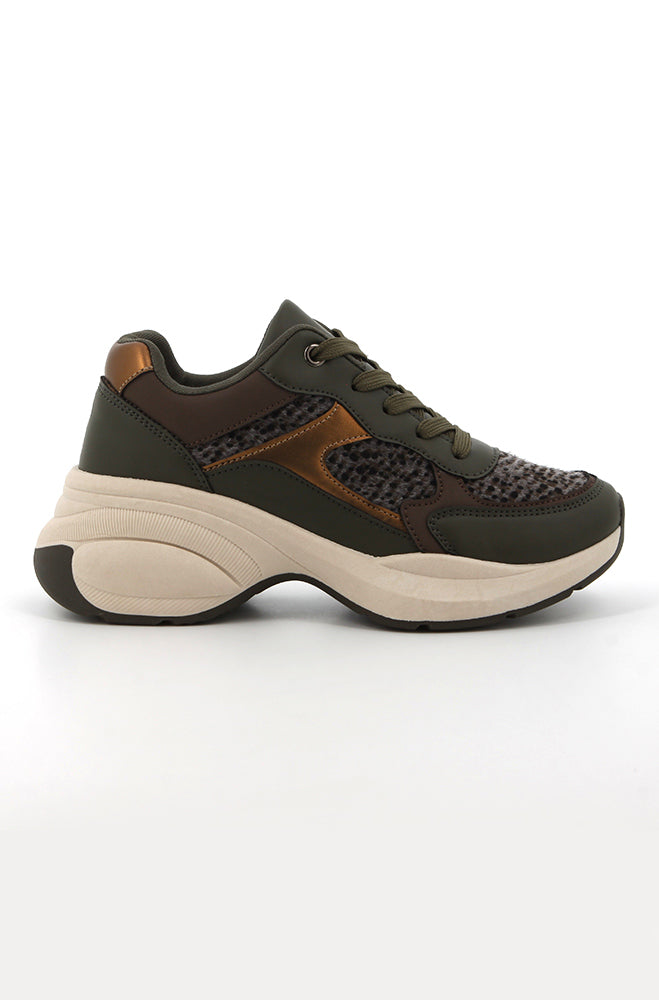 Footwear | Pierre Cardin Ellen Textured Sneaker _ 157251 Fatigue Sneakers