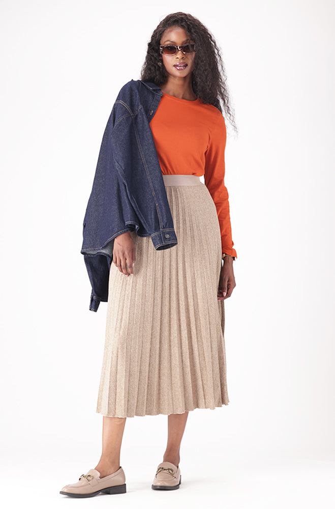 SARAH KNIT PLEAT SKIRT