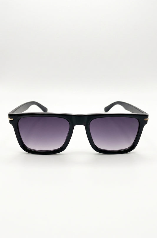 MALIBU SQUARE FRAMED SUNGLASSES - BLACK