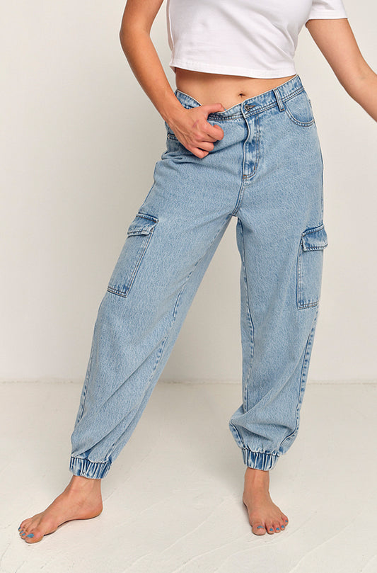 MORGAN DENIM CARGO JOGGER