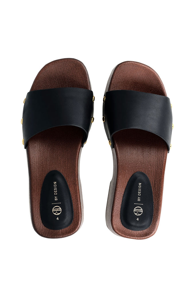 Carmen wood look mule