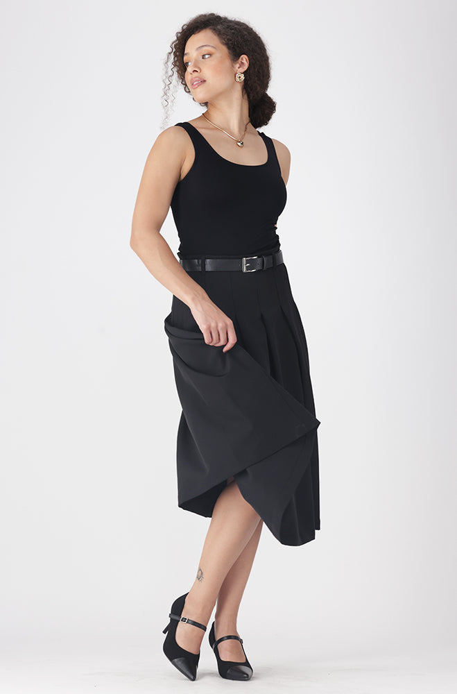 Ladies | Jessie Belted Flare Skirt _ 162019 Black Skirts