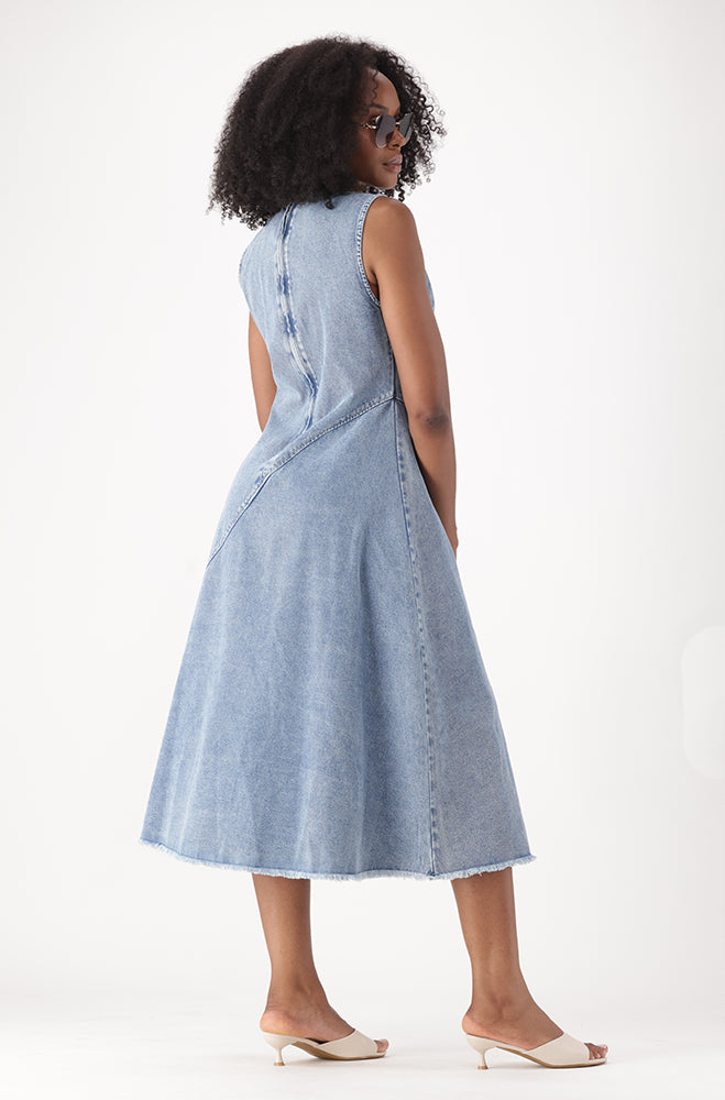 NERINA DENIM SLEEVELESS DRESS
