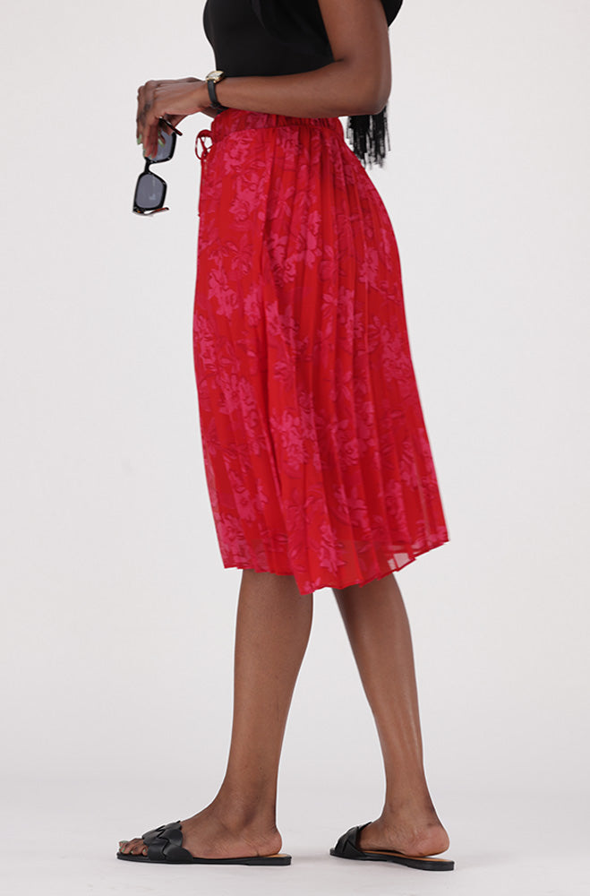 IRIS FLORAL PLEATED SKIRT