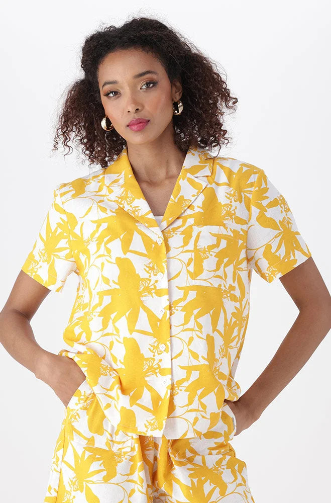 Ladies | Miya Resort Short Sleeve Shirt _ 151567 Ocre