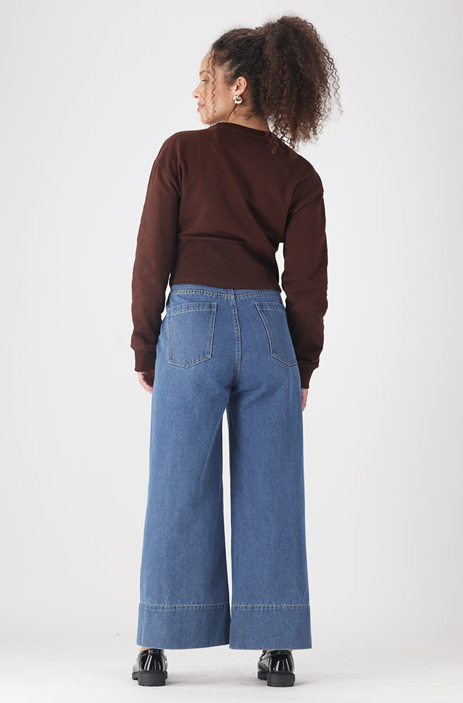 Ladies | Vida Fleece Corset Style Top _ 156556 Brown Sweatshirts