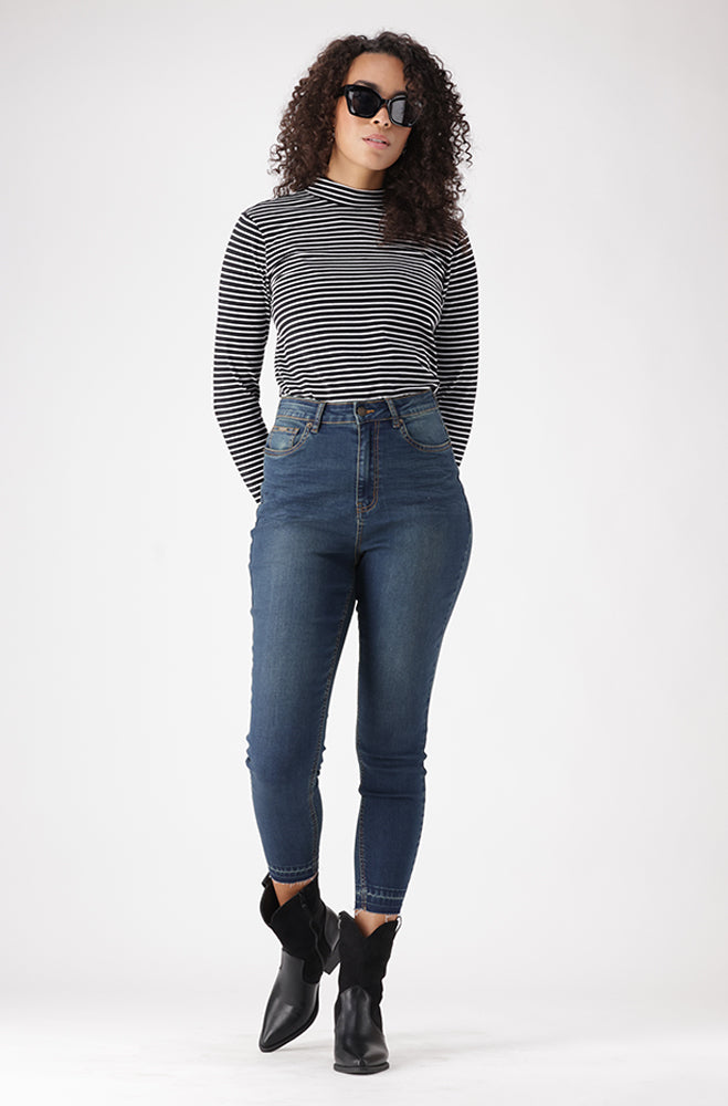 JOSIE DENIM HIGH RISE UNCLIPPED SKINNY