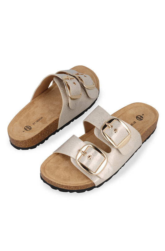 Reena Moulded double buckle birkie sandal