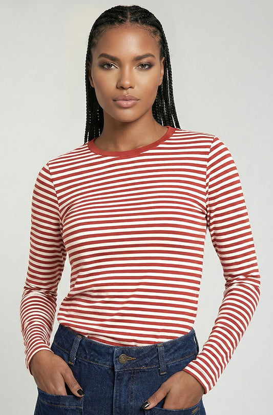 CLEO STRIPE CREW NECK TEE