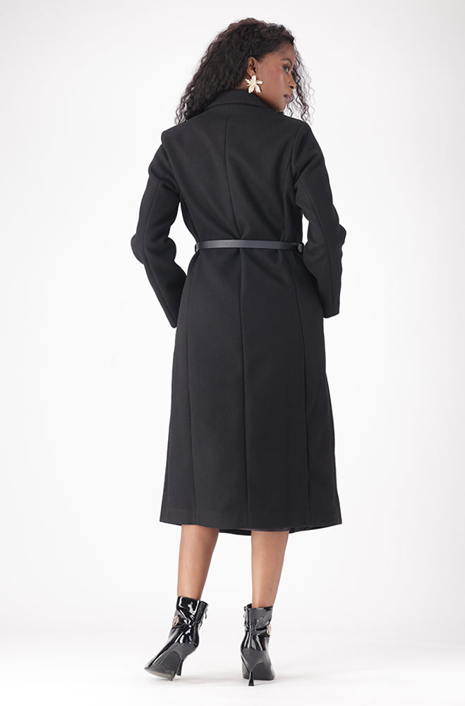 kolor BEACON 黒ロングコート ハリスメルトンフードコート LISA BELTED MELTON COAT – Dunns