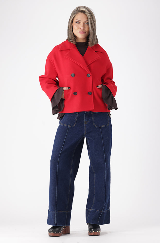 RIO SHORT MELTON TRENCH COAT