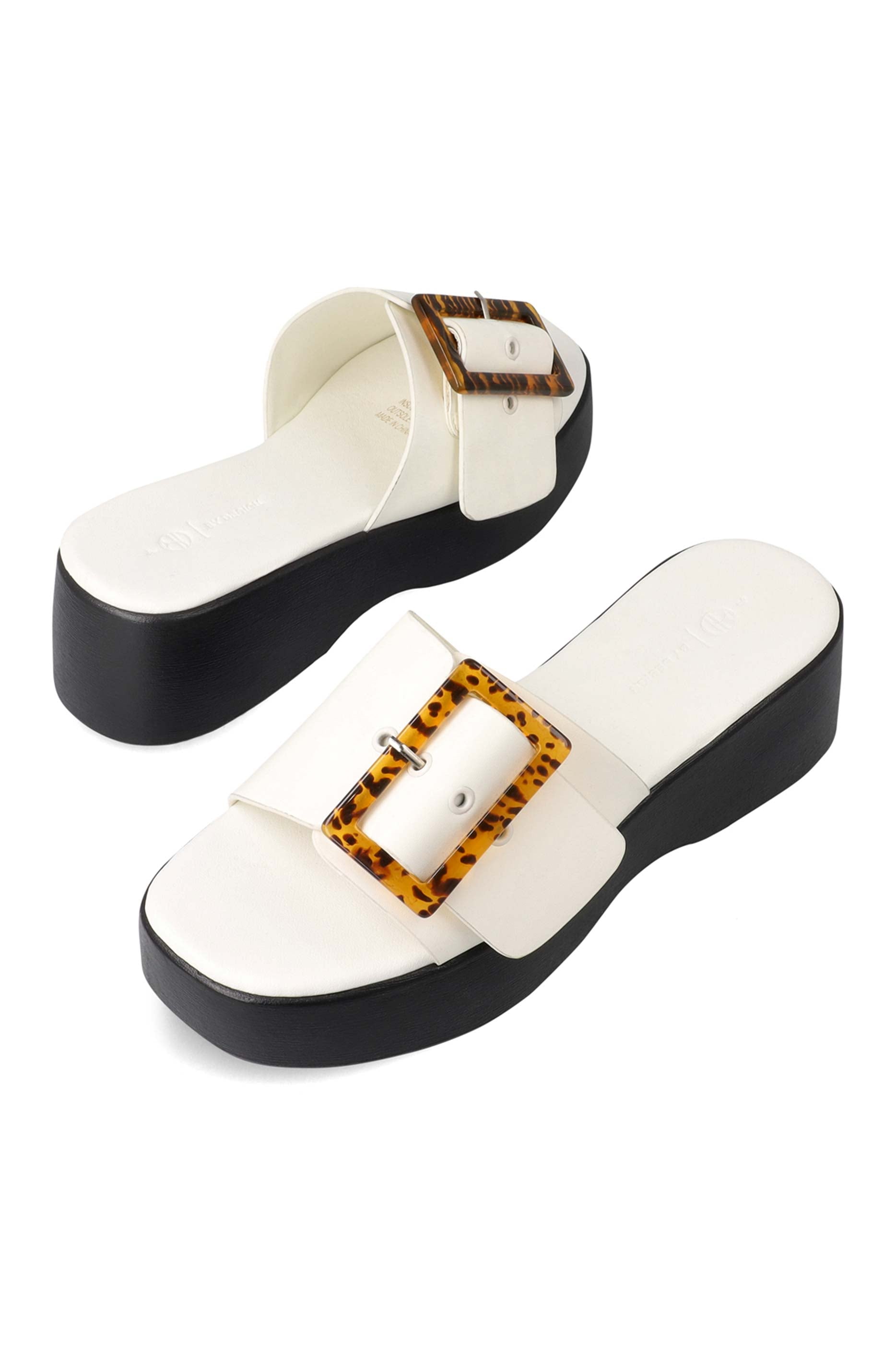 Footwear | Faux Rafia Big Buckle Sandal Sandals