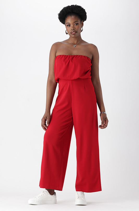 Logan Bandeau Jumpsuit _ 165162 _ Red