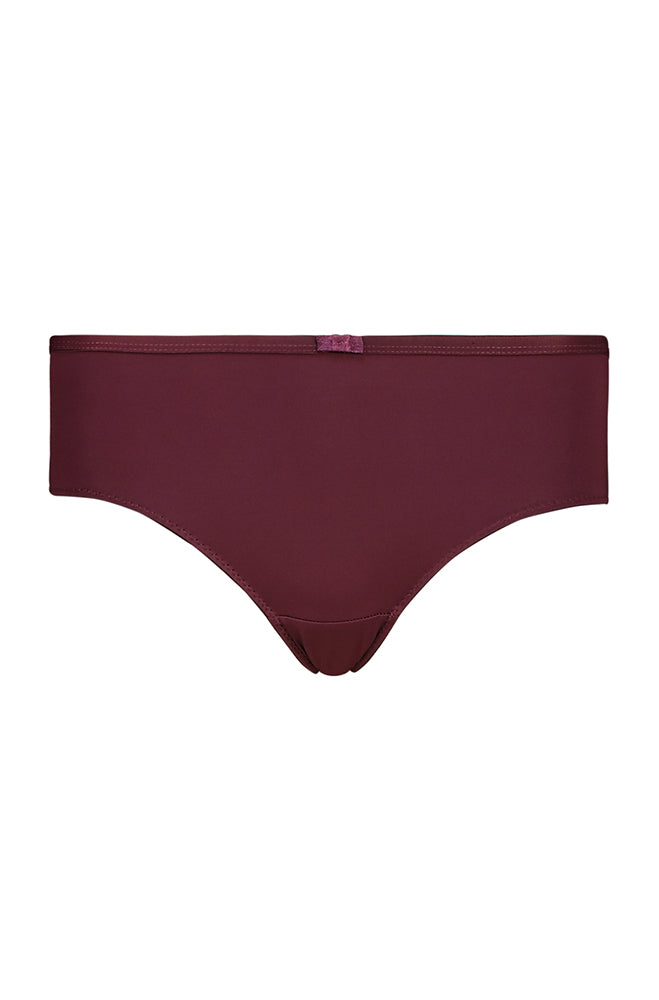 Nova Microfibre Front/Lace Back Bikini _ 160535 _ Burgundy