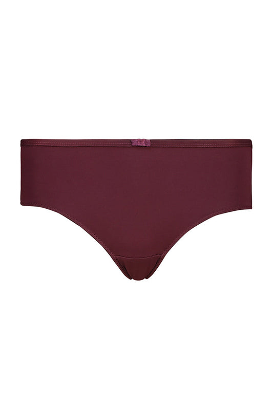 Nova Microfibre Front/Lace Back Bikini _ 160535 _ Burgundy