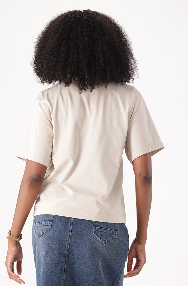 KITOA BOXY TRIM DETAIL TEE