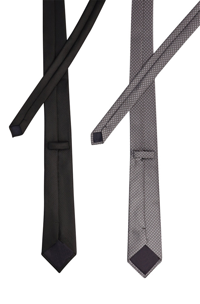 MAX TEXTURED TWIN PACK TIE SET INCLUDING TIE CLIP – Dunns