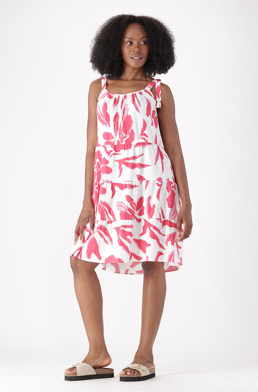 EISLEY PRINTED MIDI TIE DRESS