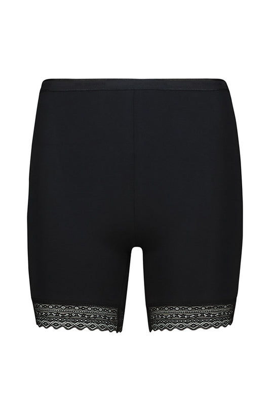Lace Edge Cotton Lycra Cycle Shorts _ 168499 _ Black
