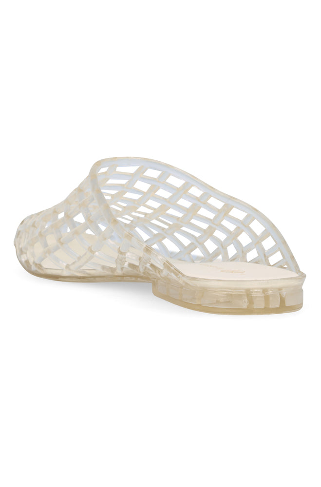 Cloe Woven caged jelly slip in mule