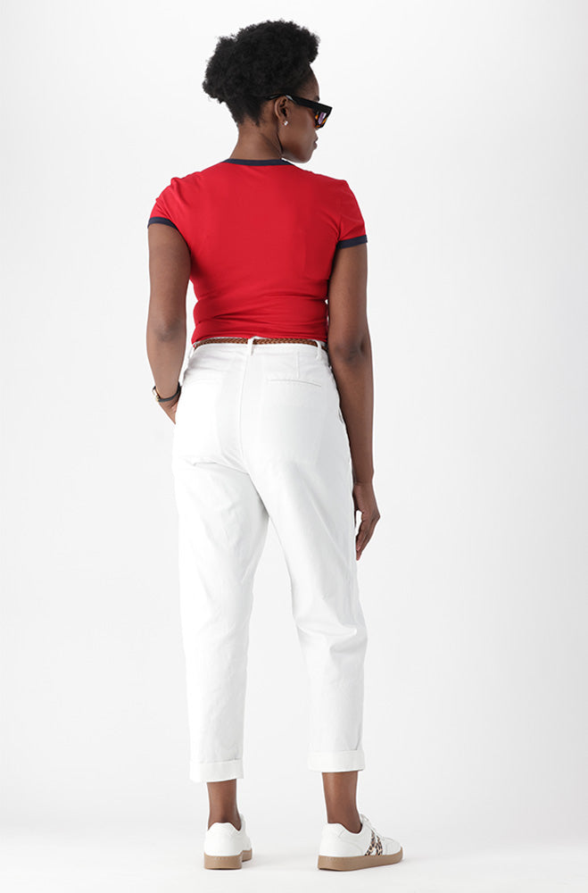 【COMOLI】 Belted Chino pants Denim Belted Pant in Black