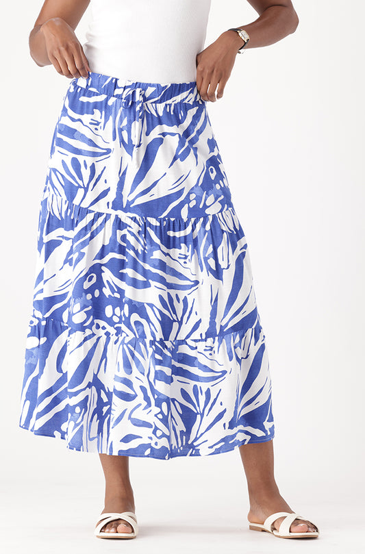 MIA TIERED MIDI SKIRT