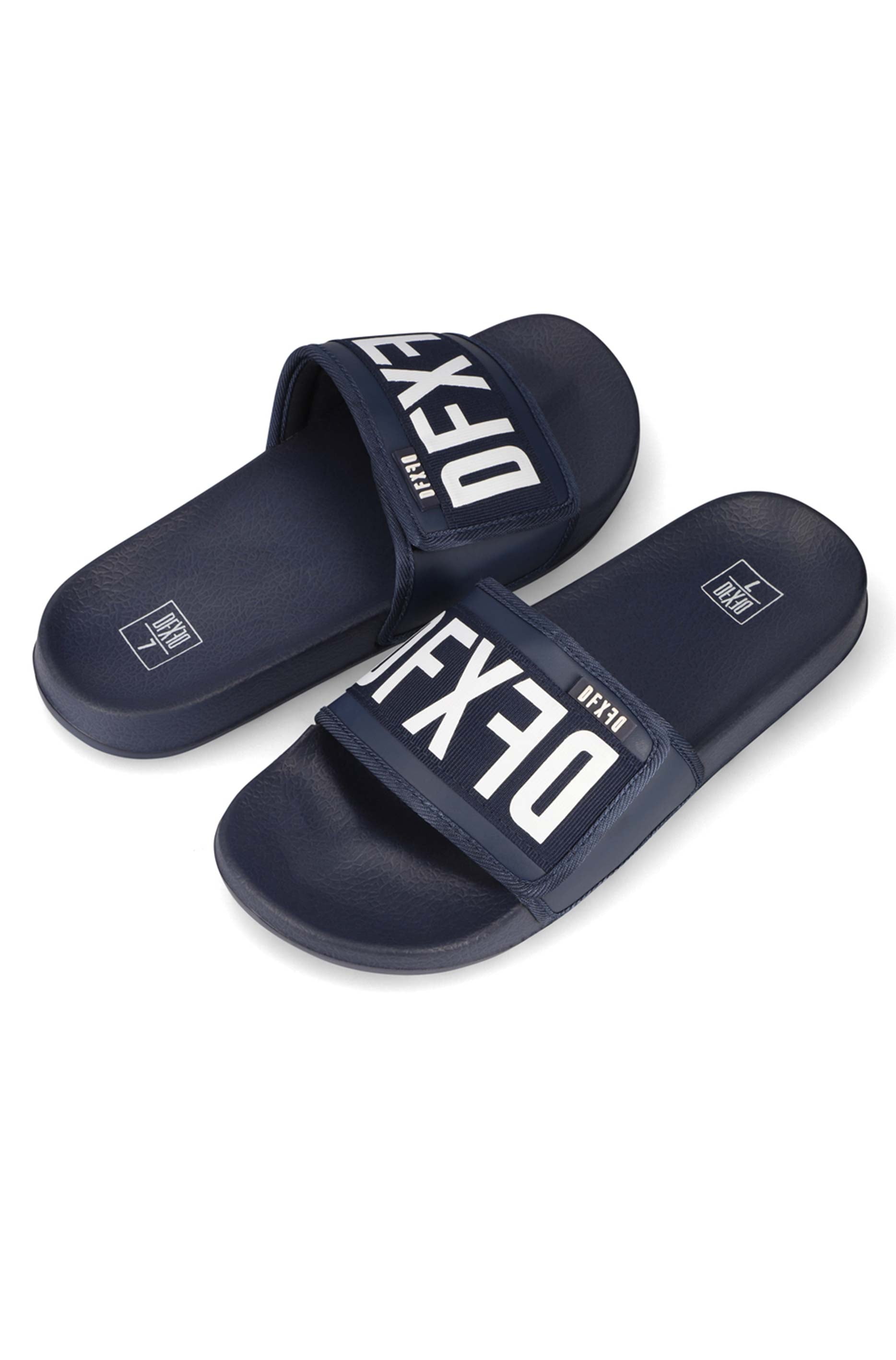 Dunns Clothing | Vincent Velcro Slide _ 163656 _ Navy | R179