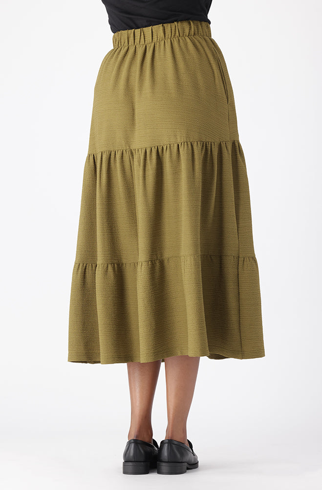 ZANTHE TEXTURED TIERED SKIRT