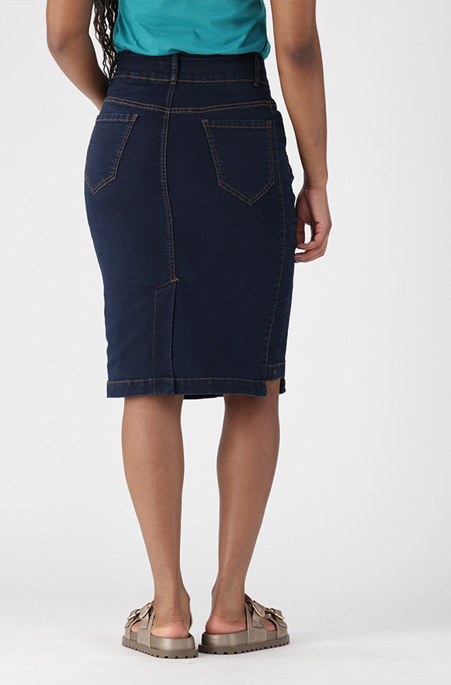 GRACEN DENIM EYELET DETAIL SKIRT